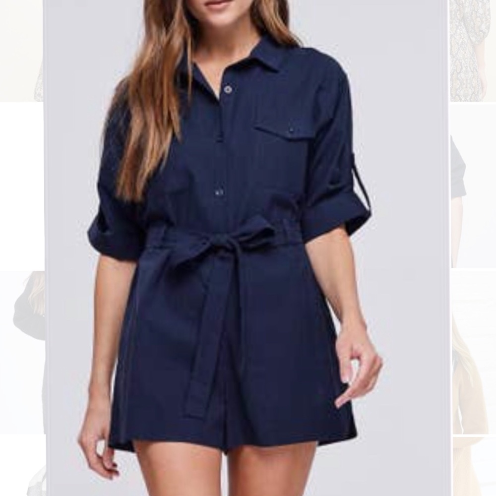 Emory Park Navy Romper